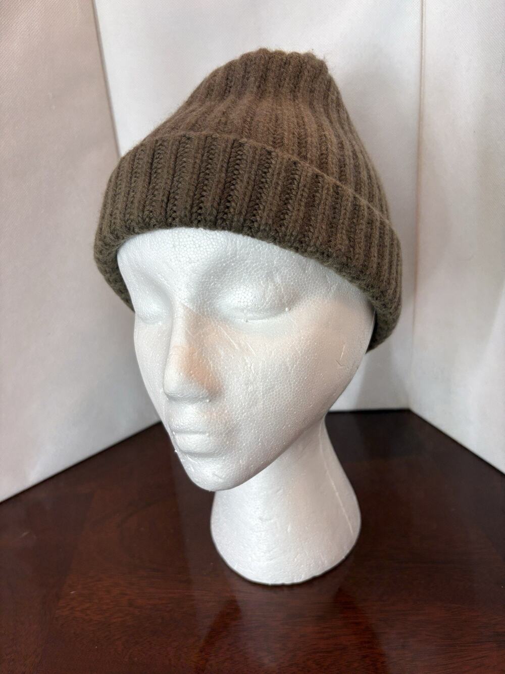 Steven Alan 100% Cashmere Olive Green Hat Beanie Unisex